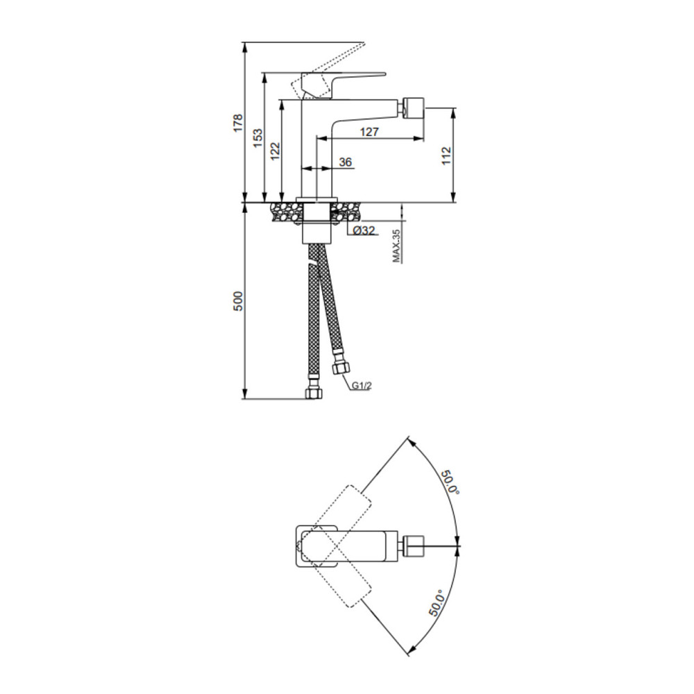 Змішувач латунний для біде Lidz Orion 001AF (k25) LDORI001AFCRM48095 Chrome Київ - фото 2
