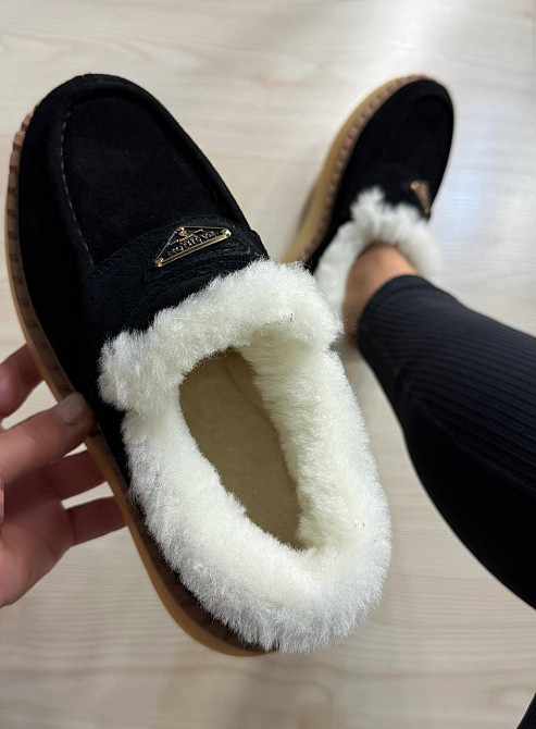 Черевики жіночі Hengji 69-2 лофери замшеві на хутрі чорні, 36, 23 см Київ - фото 16