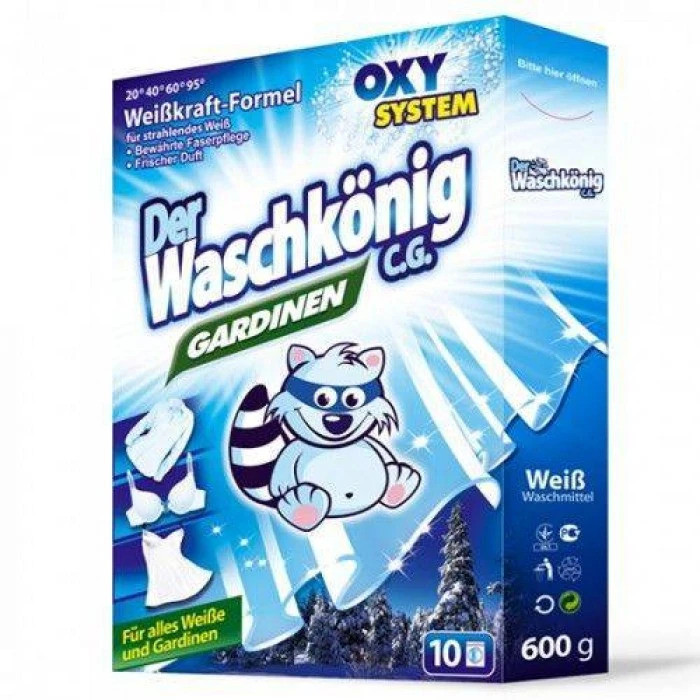 Пральний порошок Der Waschkonig для штор, гардин і тюлі 600г Гостомель - фото 1