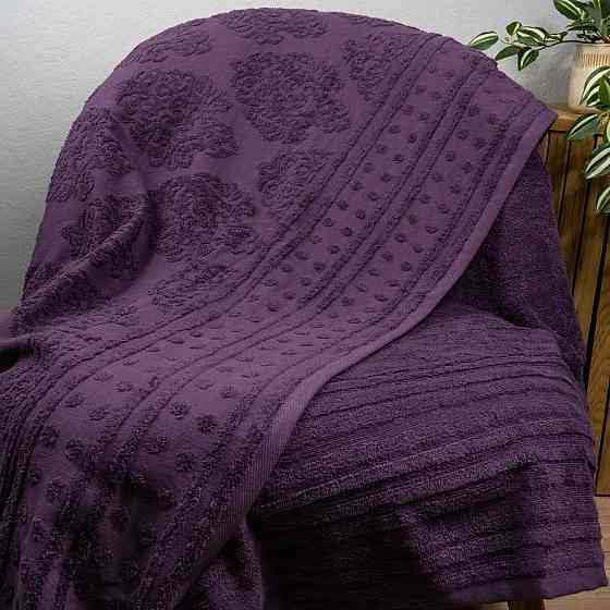 Простирадло-покривало жаккардове махрове 100% Бавовна GM TEXTILE 150x200см 400г/м2 (Виноград) Суми