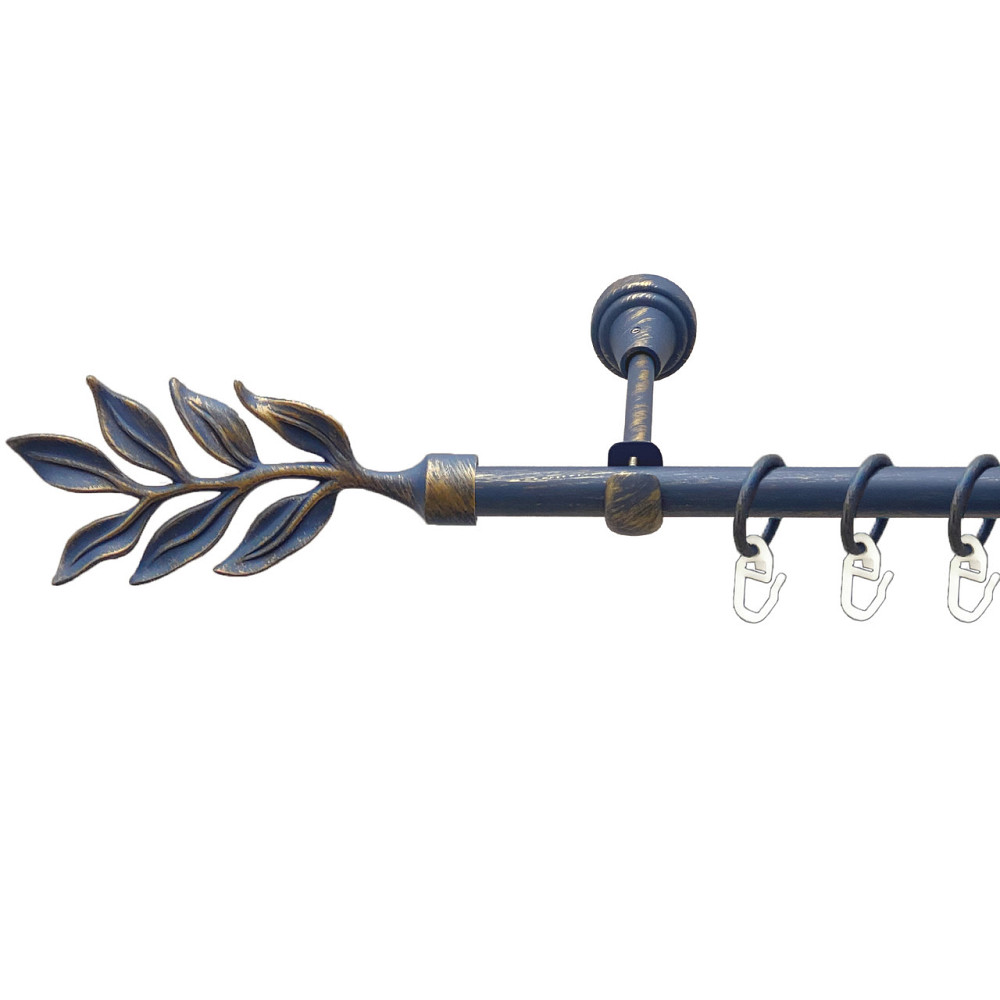 Карниз Orvit Лавр металевий однорядний відкритий Блакить Золота 16 мм 160 см (00-00009134) Львов - изображение 1