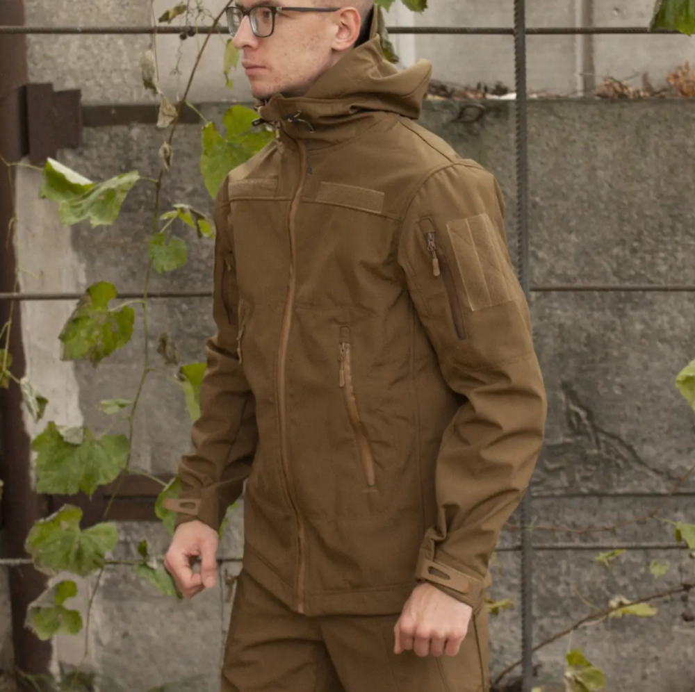 Демісезонна чоловіча куртка Soft Shell койот, чоловіча тактична куртка софт шел Львів - фото 10