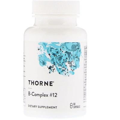Витамин Thorne Research В-Комплекс №12, B-Complex 12, 60 капсул (THR-11203) Винница - изображение 1