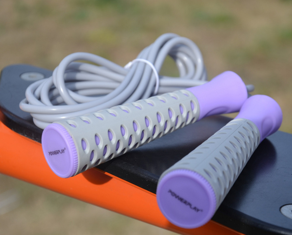Скакалка PowerPlay 4206 Jump Rope PRO+ Сіро-фіолетова (2,75m.) Луцк - изображение 7