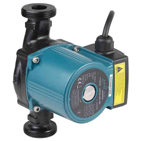 LEO Насос циркуляционный 96Вт Hmax 6м Qmax 66л/мин Ø1½" 180мм + гайки Ø1" LEO 3.0 LRP25-60/180 Коломыя