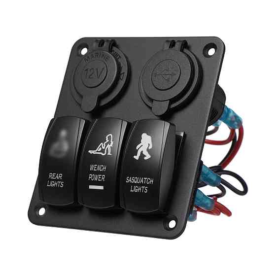 Блок переключателей HeadLight 3+2 синяя подсветка 12V Харьков