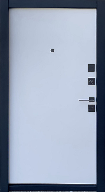 Вхідні металеві двері Страж Fusion Vertical 850х2040 мм софт блек / біла емаль Праві Київ - фото 2
