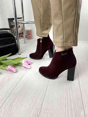 Черевики жіночі 95 бордові (весна-осінь, замша натуральна) (1215) лише 36р.та 37р. 36 Коломия