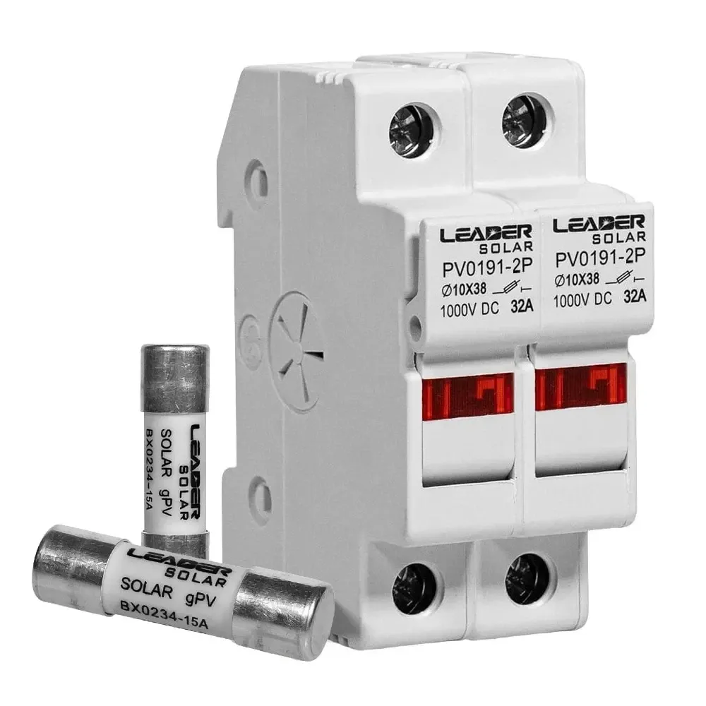 Комплект роз'єднувача та запобіжника 1000V Leader 32A PV0191-2P та 2 шт. 15A BX0234 для сонячних панелей (42-00219-42-00223) Киев - изображение 4