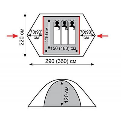 Намет Tramp Peak 2 v2 (TRT-025) Вінниця - фото 3