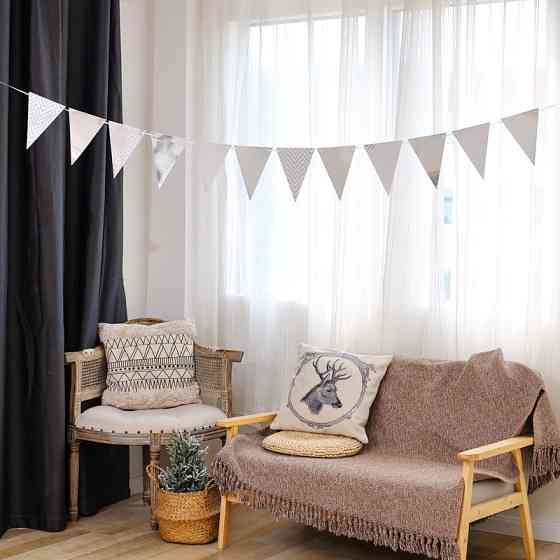 Гирлянда треугольники на праздник 4 м 18 на 13 см серебристый Киев