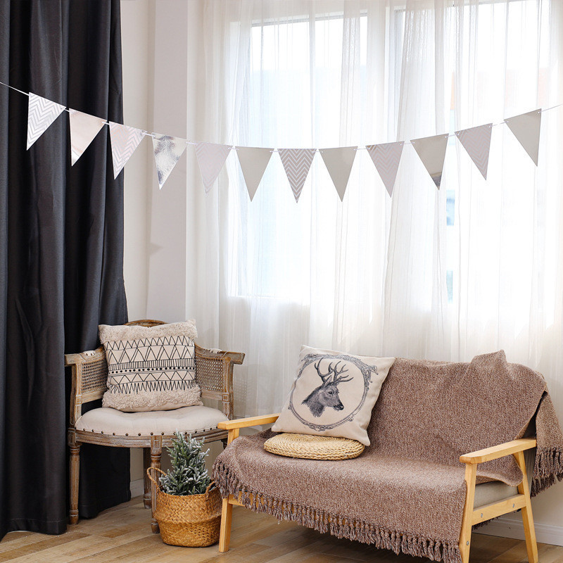 Гирлянда треугольники на праздник 4 м 18 на 13 см серебристый Киев - изображение 3