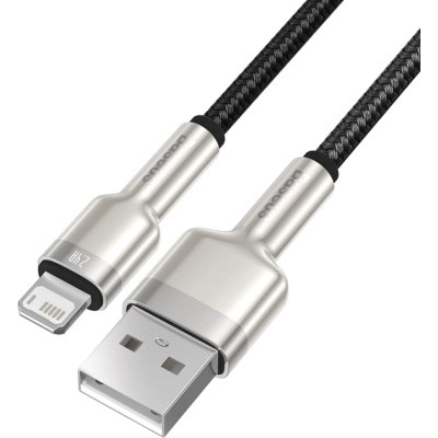 Дата кабель USB 2.0 AM to Lightning 1.0m Cafule Metal 2.4A black Baseus (CALJK-A01) Винница - изображение 1