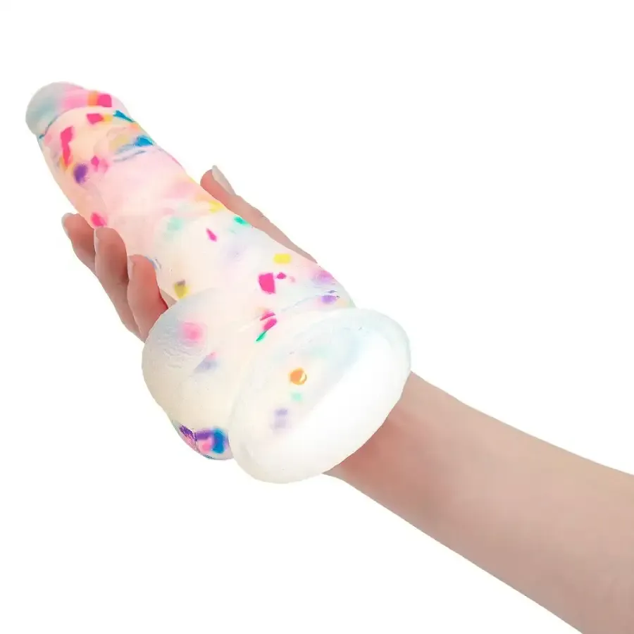 Фалоімітатор з конфетті ADDICTION - PARTY MARTY 7.5″ - FROST & CONFETTI, 19 см, силікон Львів - фото 7