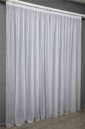 Тюль с тесьмой карандаш VR-Textil н101 Шифон однотонный Белый 500х250 см (44-029) Киев