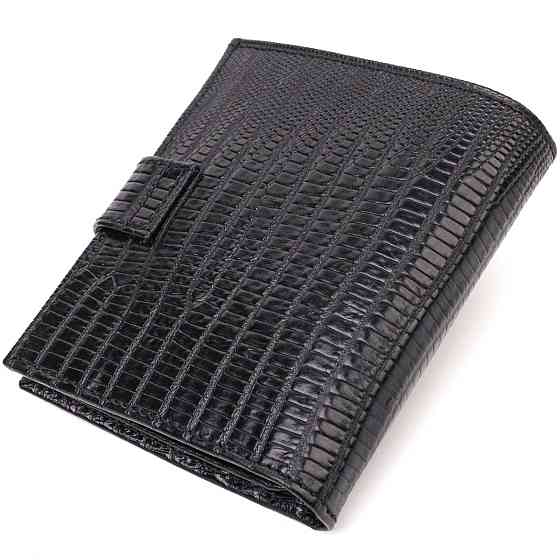 Фактурний чоловічий гаманець з натуральної шкіри з тисненням CANPELLINI 21745 Чорний Київ