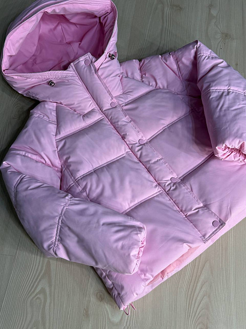 Куртка жіноча Haiziyuan 8589 середня довжина з капюшоном рожева, рожевий, L Київ - фото 2