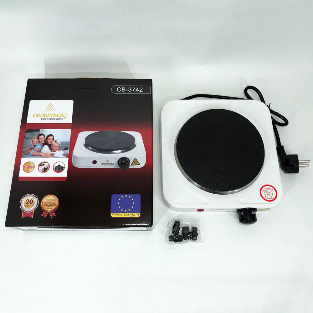 Плита побутова переносна Crownberg CB-3742, Зручна настільна плита для приготування страв BV-96 Івано-Франківськ - фото 10