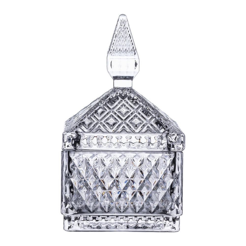 Yiwu Цукерниця скляна з кришкою 8.5х8.5х15 см квадратна HP-YH-41 Коломия - фото 6