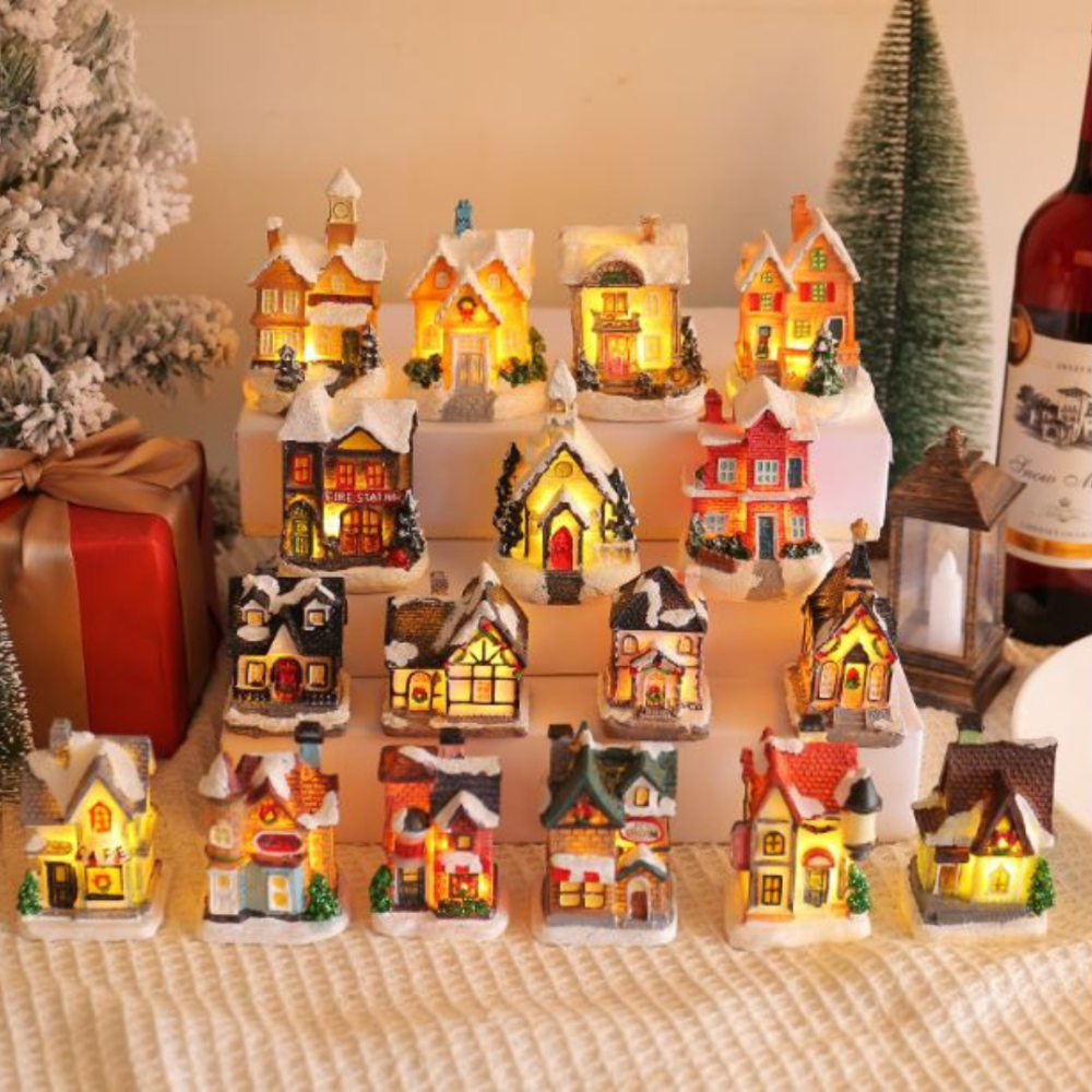 Новогодний домик с LED подсветкой из полистоуна для мини-сада, декора, миниатюры, Рождественской инсталляции. Модель 2-22 Одесса - изображение 3