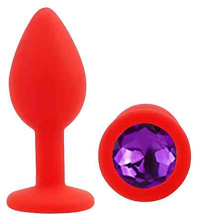 Силіконова анальна пробка EGZO - Silicone Red Round Plug Purple, size S Sex Aura Київ