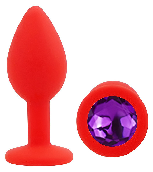 Силіконова анальна пробка EGZO - Silicone Red Round Plug Purple, size S Sex Aura Київ - фото 2