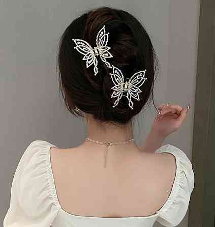 Комплект заколок-крабиків метеликів 2 шт Сміла