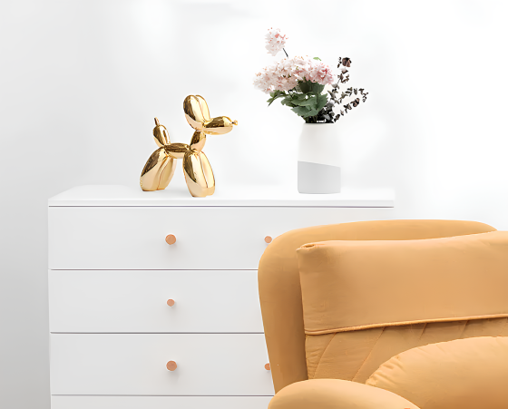 Статуэтка Собачка из шарика RESTEQ — золотая фигурка в стиле Jeff Koons Balloon Dog, интерьерный декор 10×10×4 см Киев