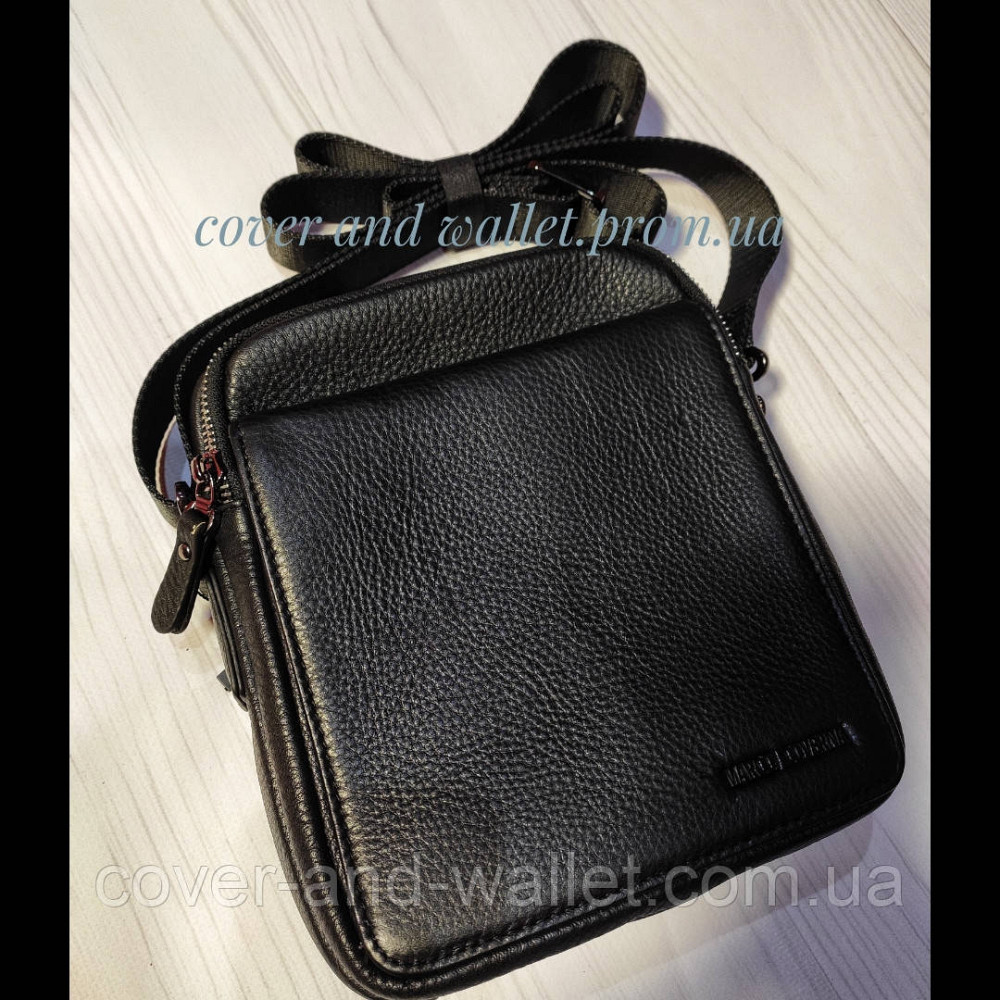 Мужская кожаная сумка на две молнии с клапаном на магнитах Marco Coverna 1538-40L Киев - изображение 7