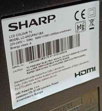 Телевізор SHARP 49" 4K Smart TV Wi-Fi T2. Харків