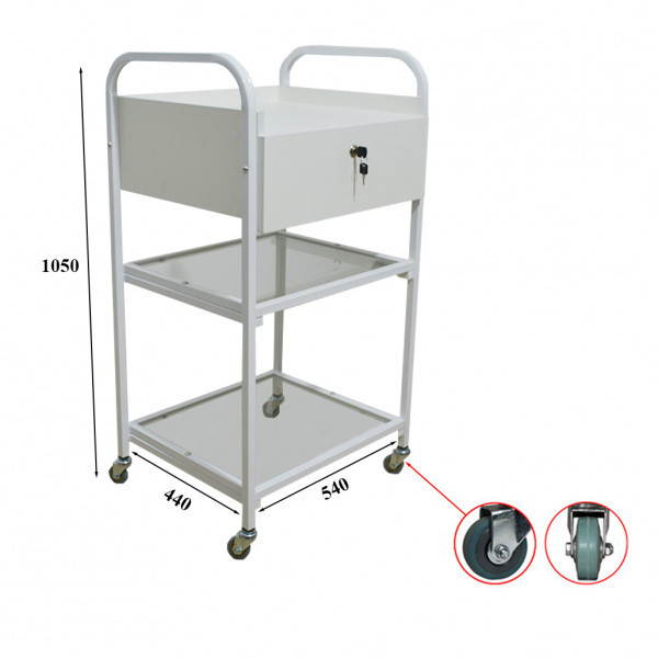 Косметологическая тележка с ящиком и стеклянными полками UK-008 Киев - изображение 8