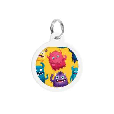 Адресник для животных WAUDOG Smart ID с QR паспортом "Мохнатые монстры", круг 25 мм (225-4050) Винница