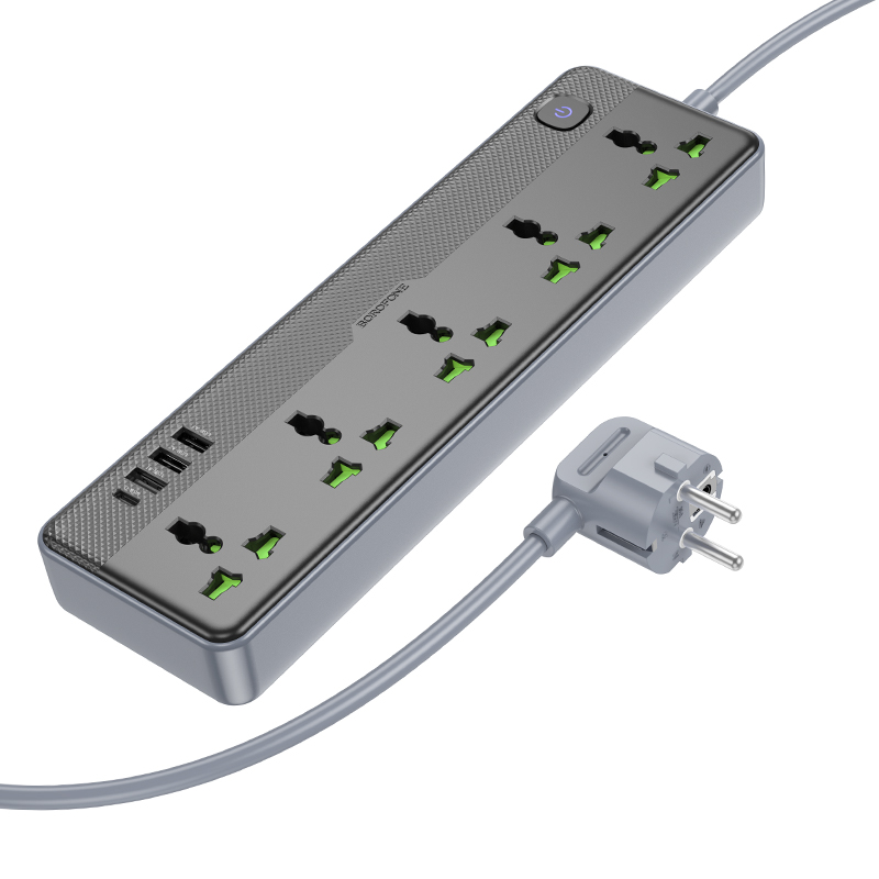 Сетевой удлинитель BOROFONE BAC4A Lord 5 position socket Black 6941991111488 Одесса - изображение 4
