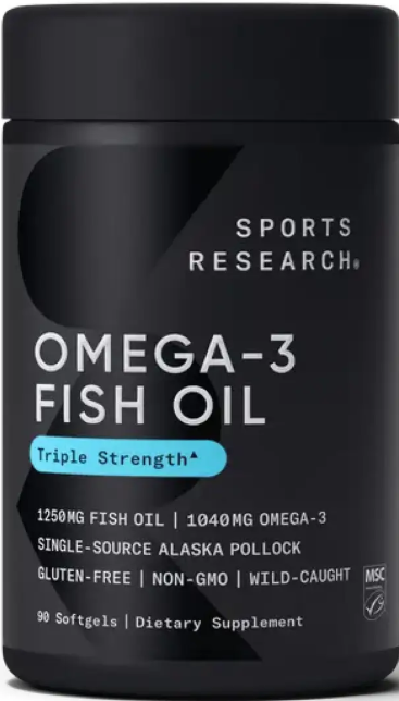 Рыбий жир Sports Research Omega-3 Fish Oil Alaska Pollock 1250mg  90 гел капс Киев - изображение 1
