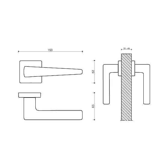 Ручка SYSTEM BUTTO хром матовый Киев