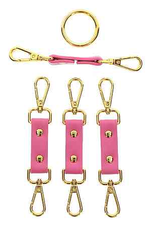 Крестовидный фиксатор для бондажа Taboom Malibu Hogtie с карабинами и кольцом, розовый Sex Aura Киев