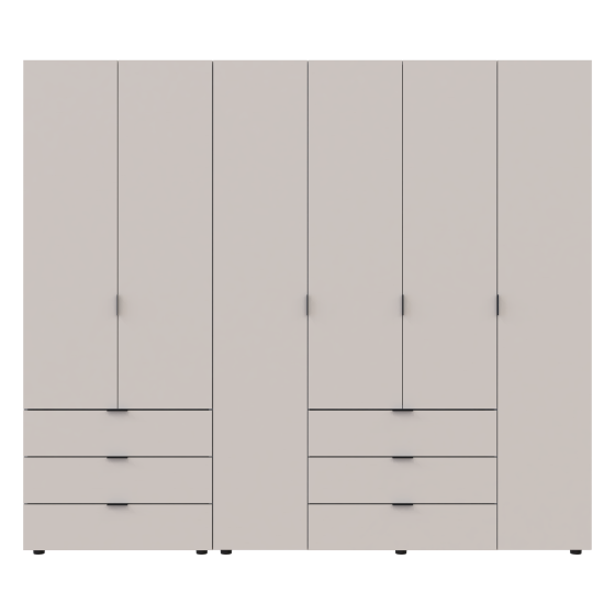 Комплект шаф для одягу Doros Гелар (2 шт.) 232,5х49,5х203,4 см Кашемір (DRS-011240) Дніпро