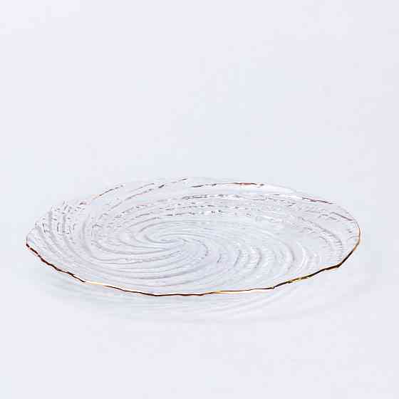 TS Kitchen Десертна тарілка Ø18 см із золотим обідком прозора Київ