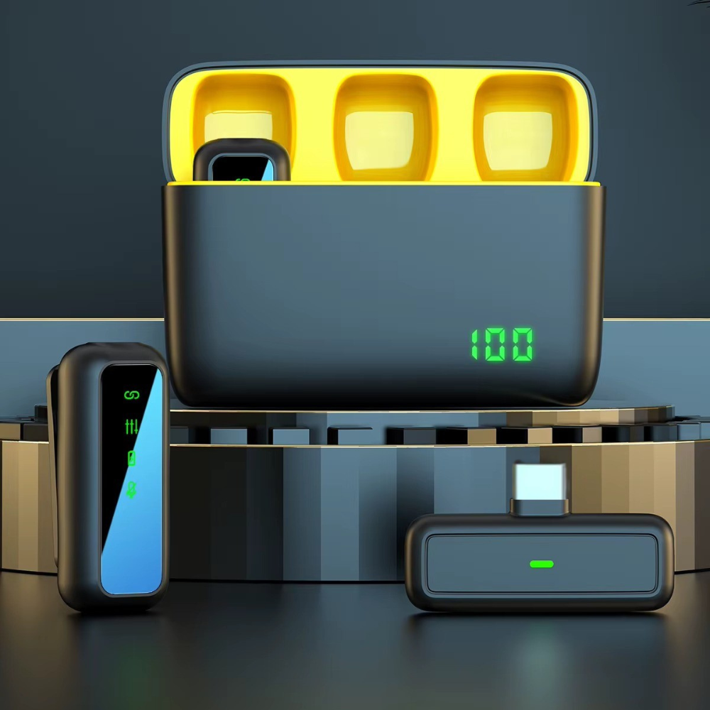 Микрофоны беспроводные петличные с шумоподавлением ONELEADER SX6 с зарядным кейсом с подключением Type-C для iPhone та Android Кам'янець-Подільський - фото 1