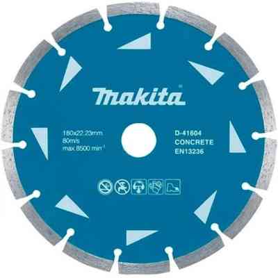 Круг отрезной Makita алмазный по бетону сегментный 180х22.23 мм (D-41604) Винница