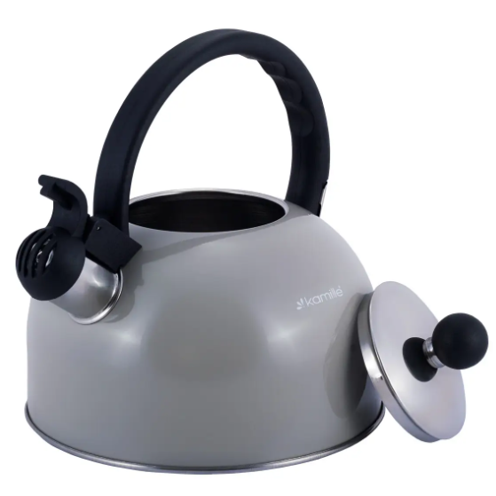 Чайник 2,5л нержавіюча сталь зі свистком (салатовий,кавовий,беж) 0679GR KAMILLE Житомир - изображение 3