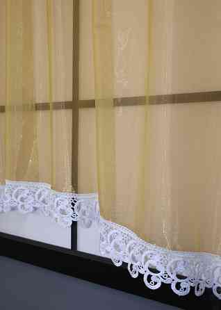 Кухонная арка VR-Textil № 000к с макраме желтый с белым 260х150 см (51-207) Киев