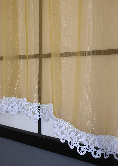 Кухонна арка VR-Textil № 000к з макраме жовтий з білим 260х150 см (51-207) Київ - фото 6