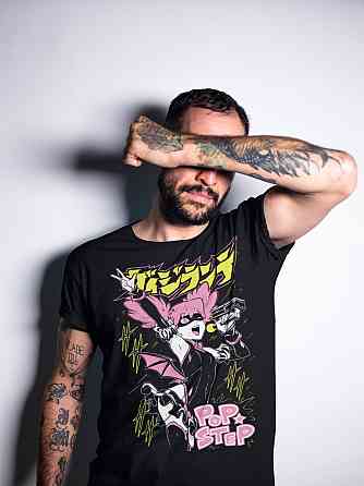 Футболка з аніме принтом Поп Степ Аніме Суммер оверсайз (S/M/L) Чорний AnimeJ0253 Дніпро