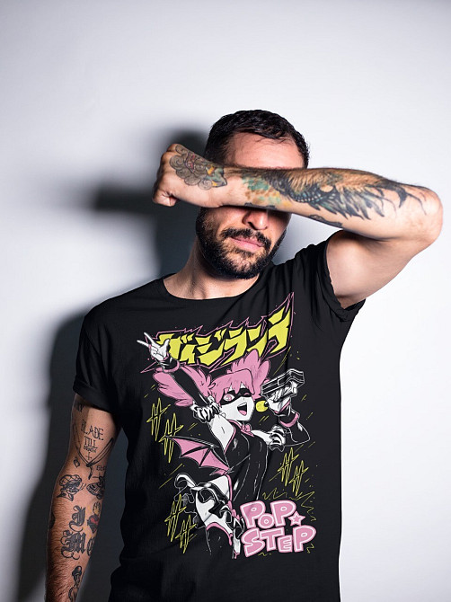 Футболка з аніме принтом Поп Степ Аніме Суммер оверсайз (S/M/L) Чорний AnimeJ0253 Дніпро - фото 2