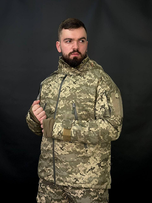 Зимова військова водонепроникна чоловіча зимова куртка CallDragon піксель 3.0 Omni-Heat з капюшоном WAR Львів - фото 9