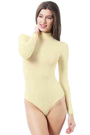 Боді з довгим рукавом під горло Ozkan 0614 XL, Чорний, Бежевий, Білий Київ