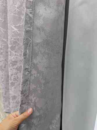 Комплект готовых штор VR-Textil Лен мрамор Royal Touch № 2007ш Светло-серый 130х200 см 2 шт (39-0093) Киев