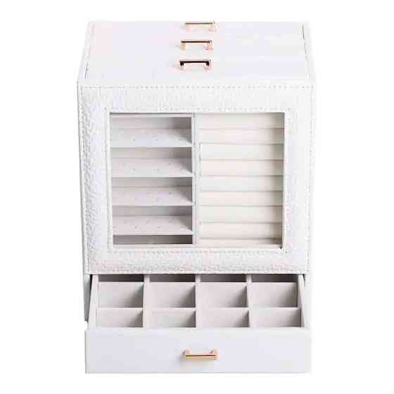 Yiwu Скринька для прикрас з еко шкіри 3 яруси органайзер для ювелірних виробів HP-5-16W Коломыя