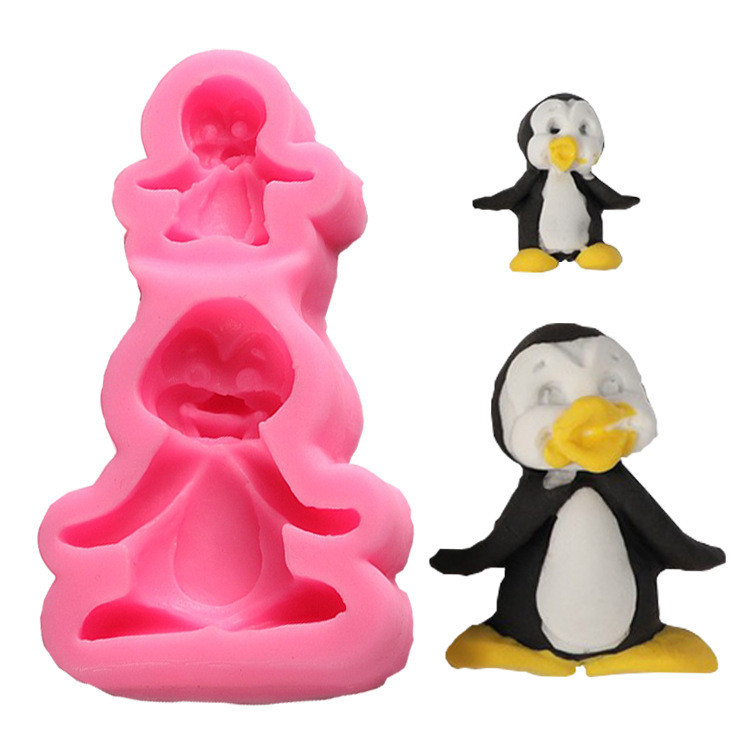 Молд силиконовый Пингвины 93 на 39 мм розовый Киев - изображение 1